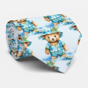 Corbata de osito de peluche azul