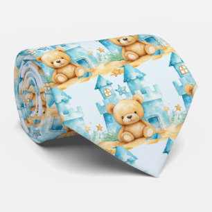 Corbata de osito de peluche azul