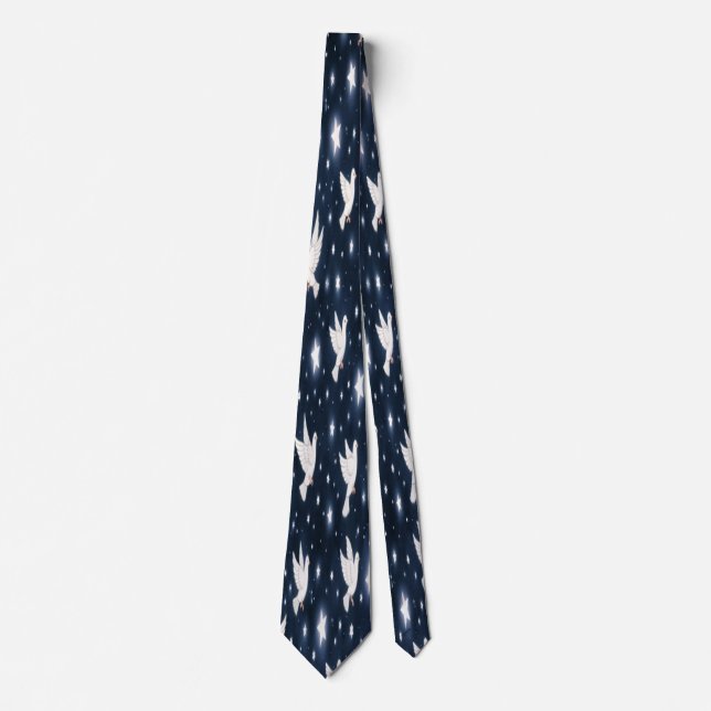 Corbata de Palomas Blancas y Estrellas (Anverso)