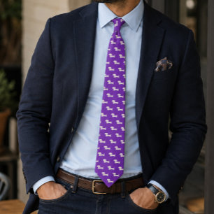 Corbata de Papá Dachshund Morado – Regalo del Día 