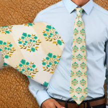 Corbata de patrón Astor turquesa floral pintada a