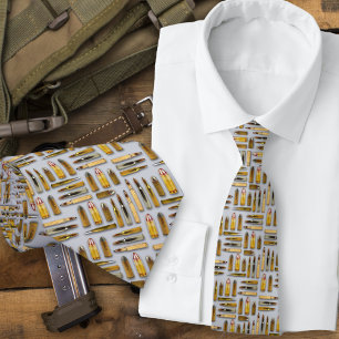 Corbata de patrón de cartuchos de munición negra