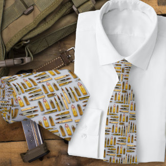 Corbata de patrón de cartuchos de munición negra
