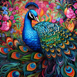 Corbata de pavo real elegante única y audaz
