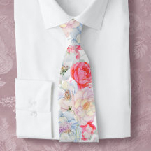 Corbata de peonías acuarela