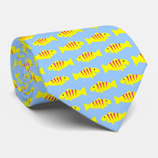 Corbata de pez amarillo