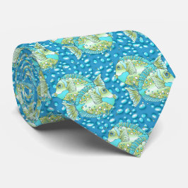 Corbata de pez azul
