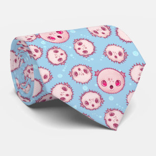 Corbata de pez globo y burbujas
