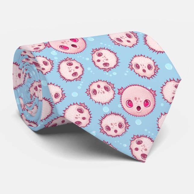 Corbata de pez globo y burbujas (Enrollado)