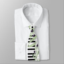 corbata de piano de rama de olivo de color agua