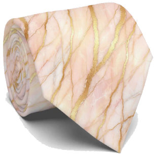 Corbata de Piedra de Lujo   Mármol Rosa Dorado y O