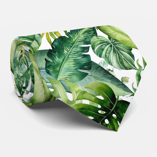 Corbata de PixDezines con exuberante vegetación y  (Enrollado)