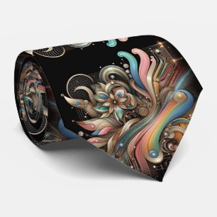 Corbata de placa de circuito de arcoíris Art Déco 