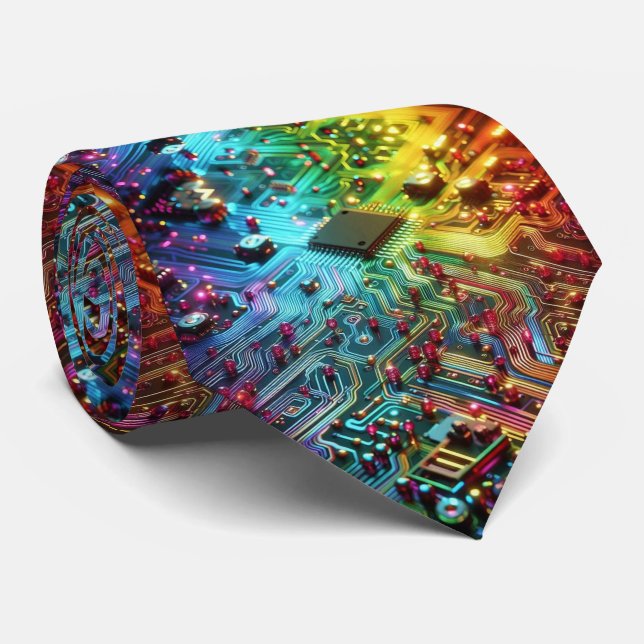 Corbata de placa de circuito de arcoíris – Tech Ge (Enrollado)