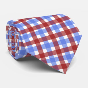 Corbata de Plaid Colorida Patriótica del Día del P