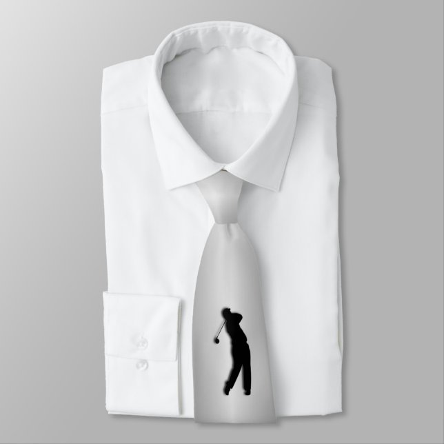 Corbata de plata/gris del golf (Atado)