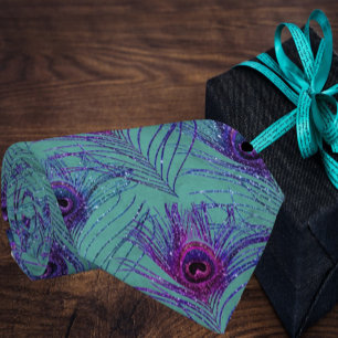 Corbata de plumas de pavo real azul cuello