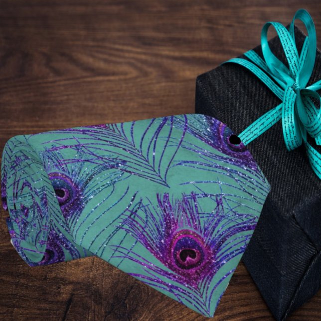 Corbata de plumas de pavo real azul cuello (Subido por el creador)