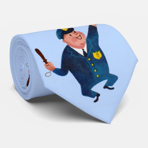 corbata de policía feliz impresa