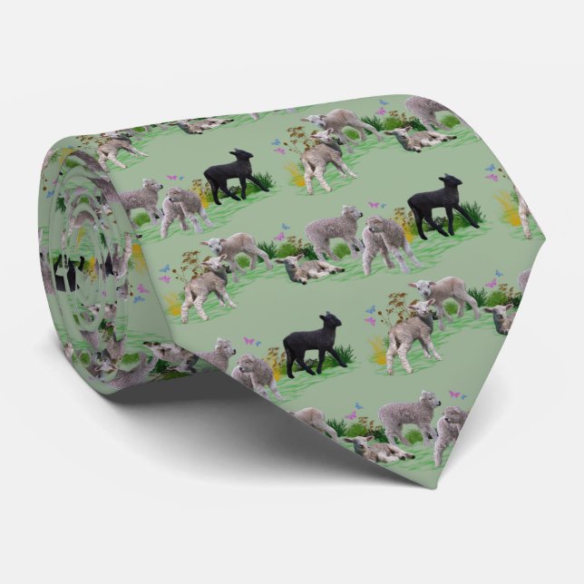 Corbata de prado de cordero (verde claro) (Enrollado)