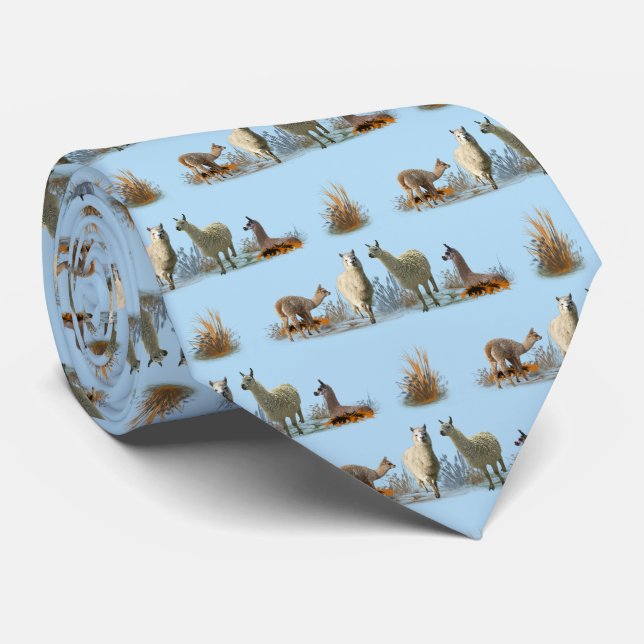 Corbata de prado de llama (azul claro) (Enrollado)