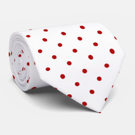 Corbata de puntos de la polka blanca roja
