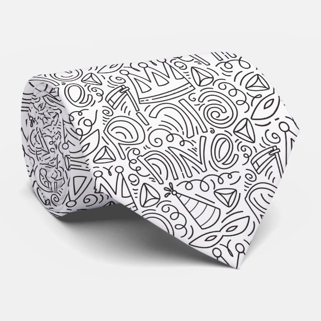 Corbata de Purim con estilo de garabato dibujado a (Enrollado)