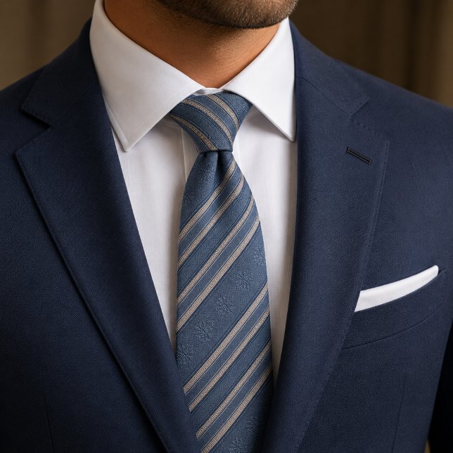 Corbata de raya regencia azul polvoriento (Subido por el creador)