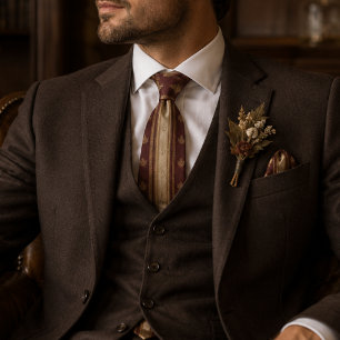 Corbata de raya Regencia de hoja de otoño de Borgo