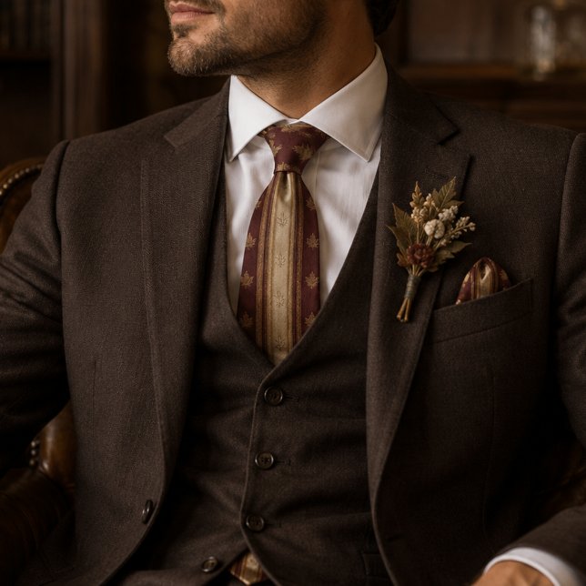 Corbata de raya Regencia de hoja de otoño de Borgo (Subido por el creador)
