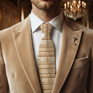 Corbata de raya Regencia de oro champán