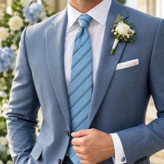 Corbata de raya Repp azul hielo de lujo