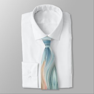 Corbata de rayas acuarela con tema de playa