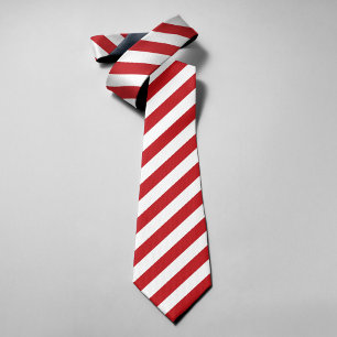 Corbata de rayas diagonales rojas y blancas clásic