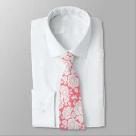 Corbata de Rosa Floral Rosa Coral