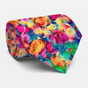 Corbata de rosas coloridas