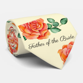 Corbata de rosas de melocotón para el padre de la