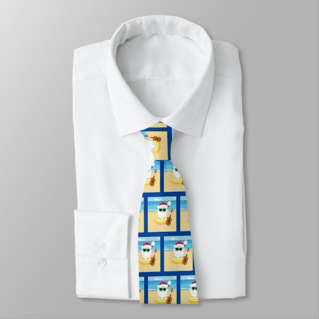 Corbata de Santa Claus con ukulele (Atado)