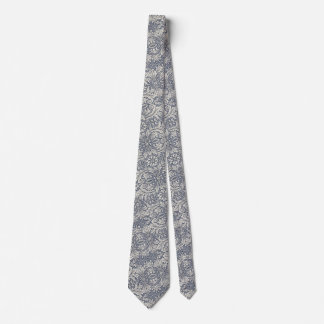 Corbata de seda azul gris damasco Renacimiento ita