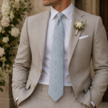 Corbata de seda azul polvo French Riviera Heritage