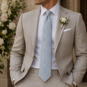 Corbata de seda azul polvo French Riviera Heritage