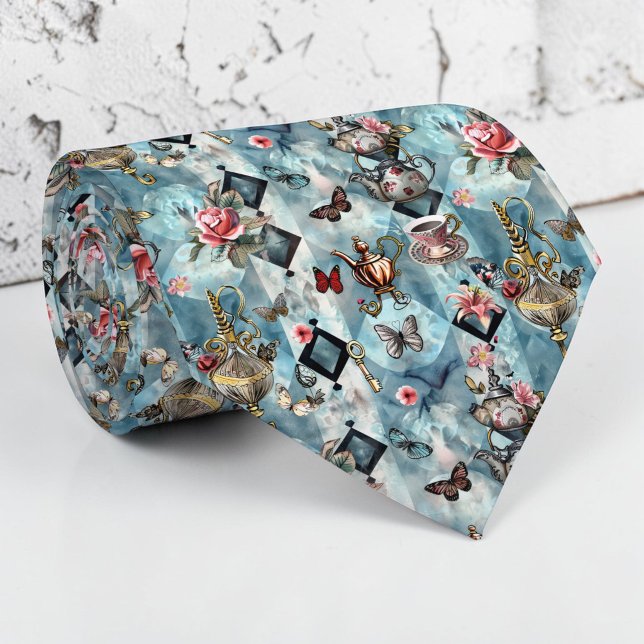 Corbata de seda con patrón clásico de Wonderland (Subido por el creador)