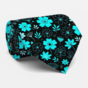 Corbata de seda falsa Aqua + Black Caballero abs