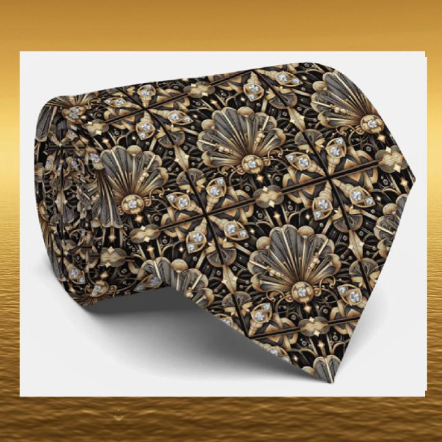 Corbata de seda falsa Art Deco | Caballero de lujo (Subido por el creador)