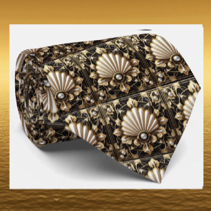 Corbata de seda falsa Art Deco   Caballero de lujo