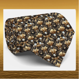 Corbata de seda falsa Art Deco   Caballero de lujo