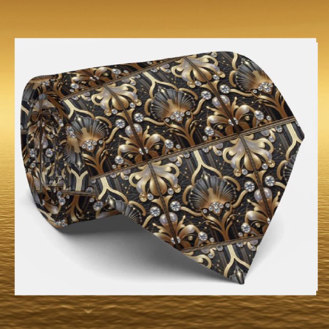 Corbata de seda falsa Art Deco | Caballero de lujo (Subido por el creador)
