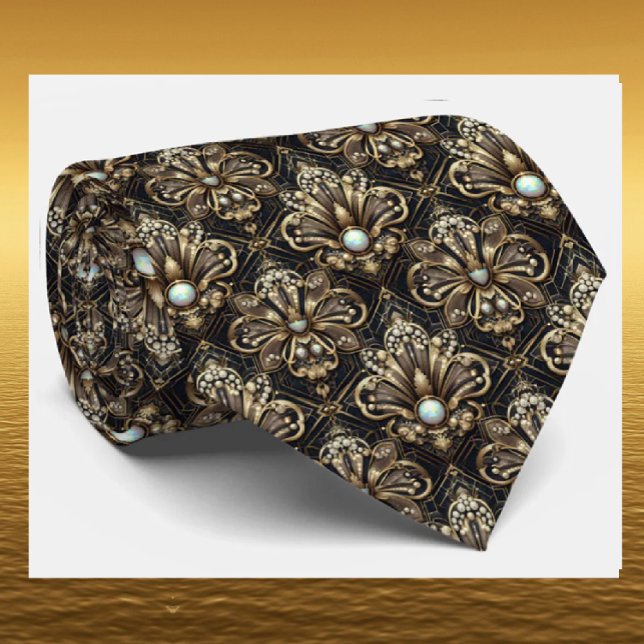 Corbata de seda falsa Art Deco | Caballero de lujo (Subido por el creador)