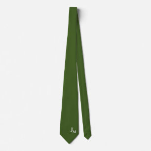 Corbata de seda falsa con monograma Color sólido