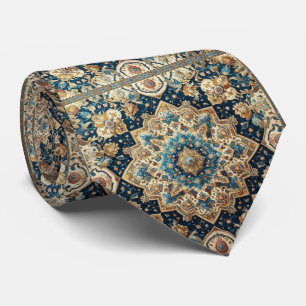 Corbata de seda falsa de diseñador persa de lujo